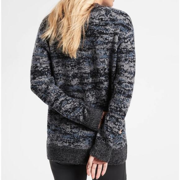 Athleta Westlake Textured Cardigan Sweater in Fog Camo Cool Women's M - Picture 2 of 12